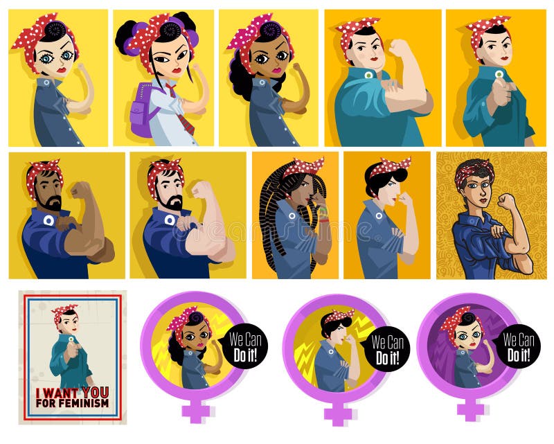 Feminist posters vector illustration Feminist posters vector illustration
