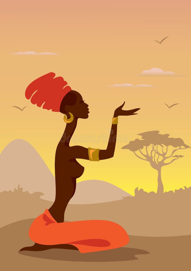 Femme africain illustration de vecteur Femme africain illustration de vecteur