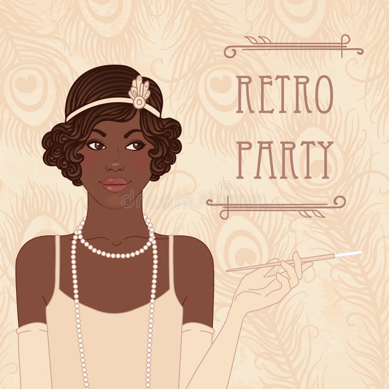 Femme africaine d'americam réglée par filles d'aileron illustration de vecteur Femme africaine d'americam réglée par filles d'aileron illustration de vecteur