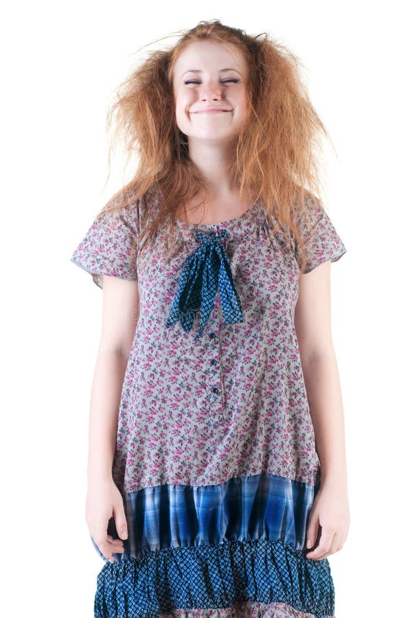 Femme anormale uncombed Redhaired. photo libre de droits Femme anormale uncombed Redhaired. photo libre de droits