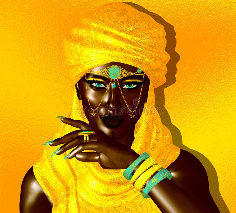 Femme arabe noire mystérieuse des sables sahariens illustration de vecteur Femme arabe noire mystérieuse des sables sahariens illustration de vecteur