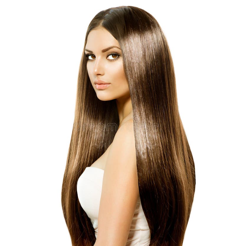 Femme avec de longs cheveux image stock