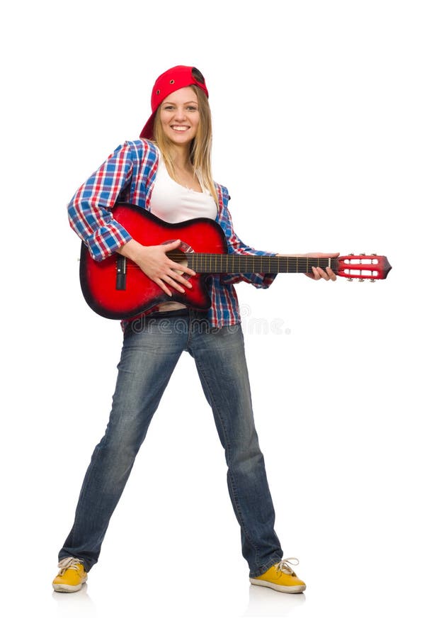 femme avec la guitare photo stock femme avec la guitare photo stock