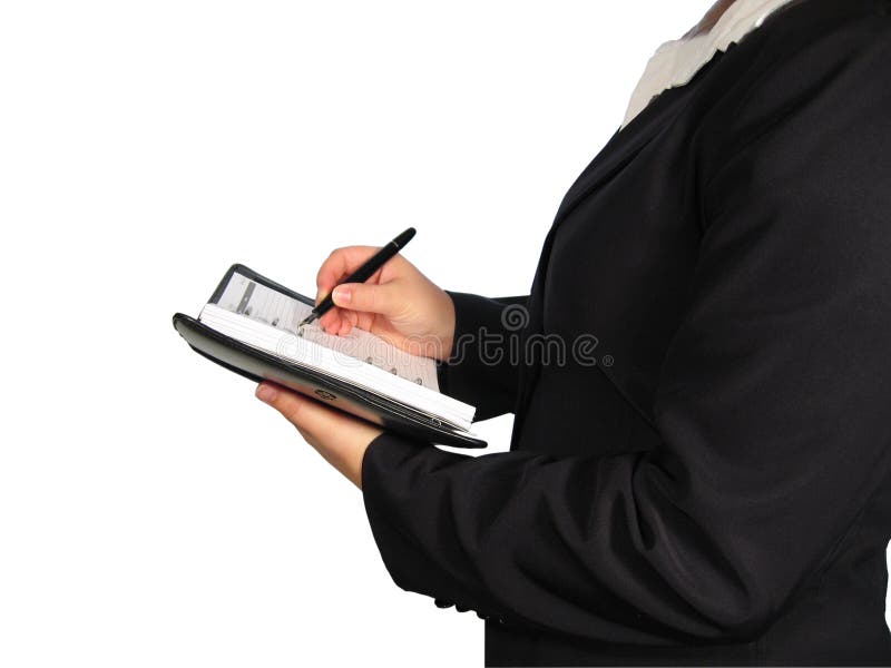 Femme avec le calendrier image stock Femme avec le calendrier image stock