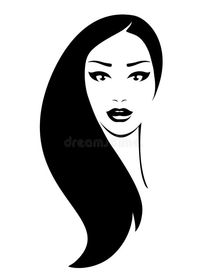 Femme avec le cheveu noir illustration stock Femme avec le cheveu noir illustration stock
