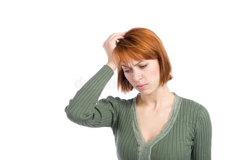 Femme avec le mal de tête de migraine photographie stock Femme avec le mal de tête de migraine photographie stock