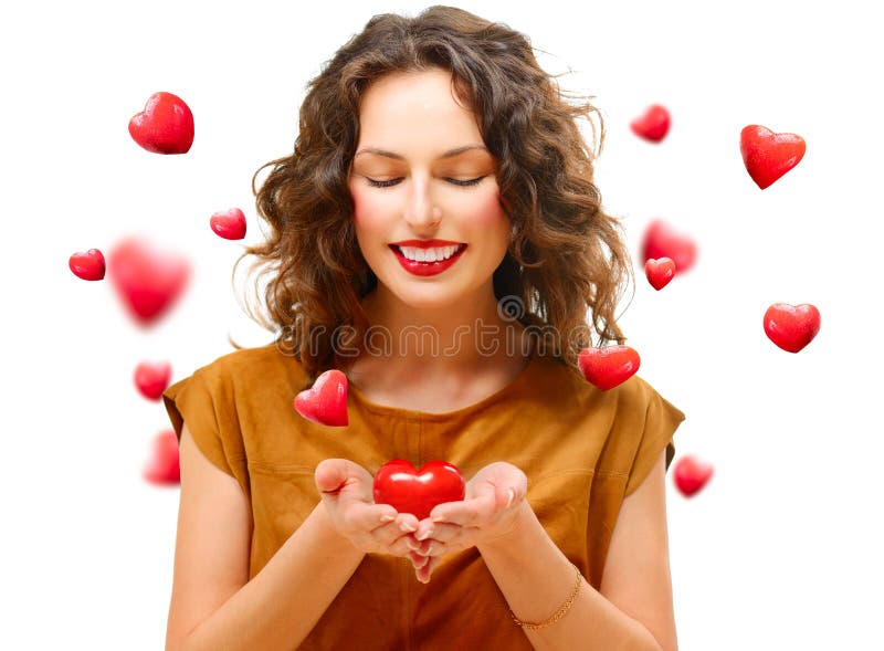 Femme avec Valentine Heart