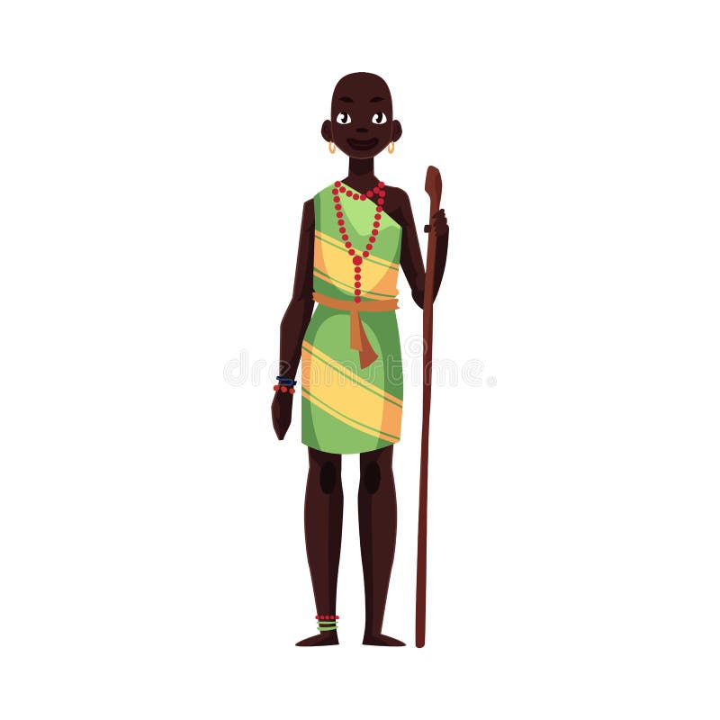 Femme d'aborigène des bracelets de tribu africaine et du collier de port de perle illustration de vecteur Femme d'aborigène des bracelets de tribu africaine et du collier de port de perle illustration de vecteur
