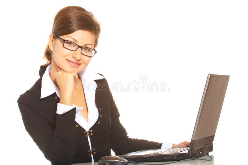 Business woman On a white background. Business woman On a white background