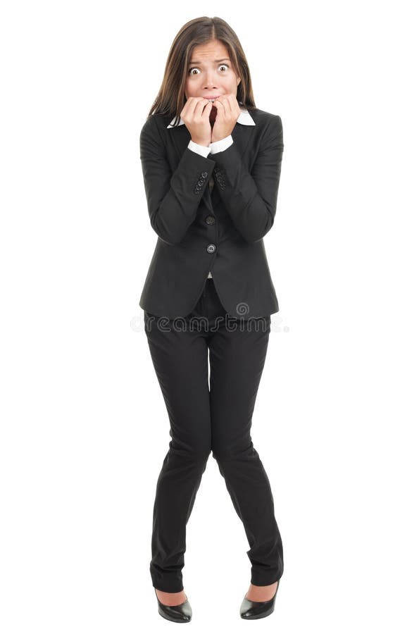 Femme d'affaires effrayée nerveuse photo libre de droits