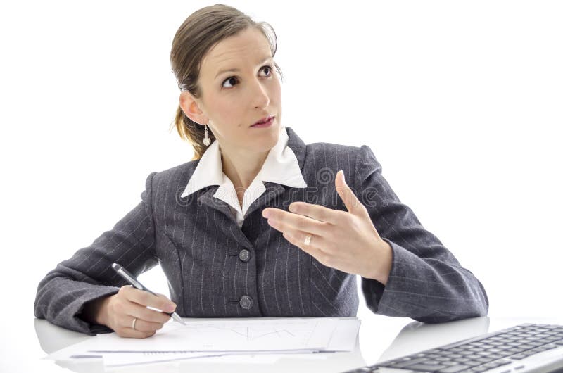 Femme d'affaires expliquant quelque chose image libre de droits