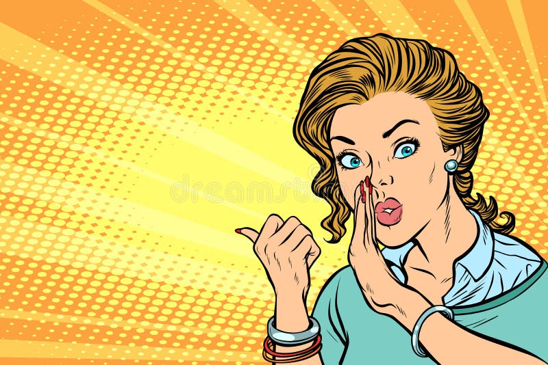 Femme d'art de bruit parlant dans le secret illustration libre de droits Femme d'art de bruit parlant dans le secret illustration libre de droits