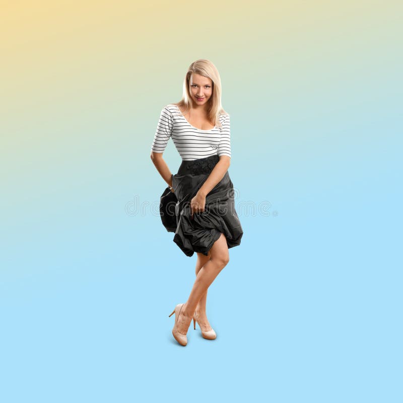 Femme d'isolement sur le fond à la mode de gradient photos stock