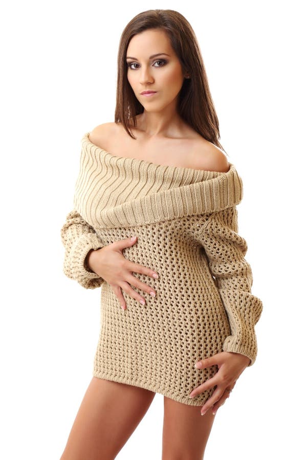 Femme de Brunette posant dans le studio images stock Femme de Brunette posant dans le studio images stock