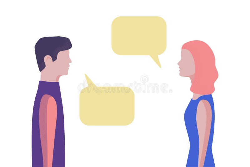 femme de causerie d'homme Style plat d'illustration de vecteur illustration libre de droits femme de causerie d'homme Style plat d'illustration de vecteur illustration libre de droits