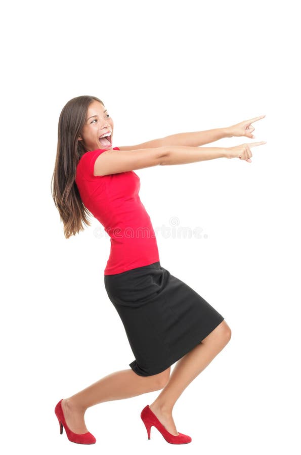 Femme de pointage image stock Femme de pointage image stock