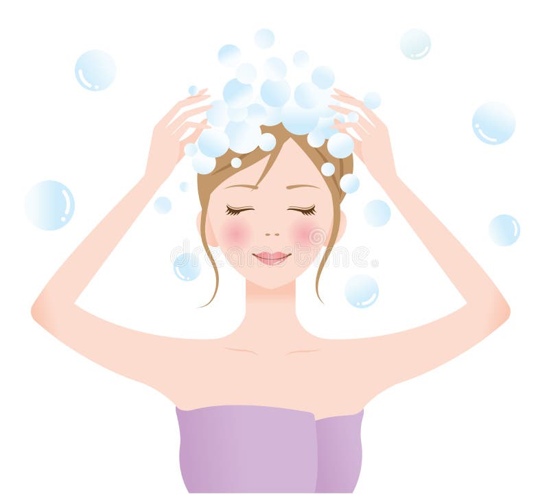 Femme de shampooing illustration de vecteur Femme de shampooing illustration de vecteur