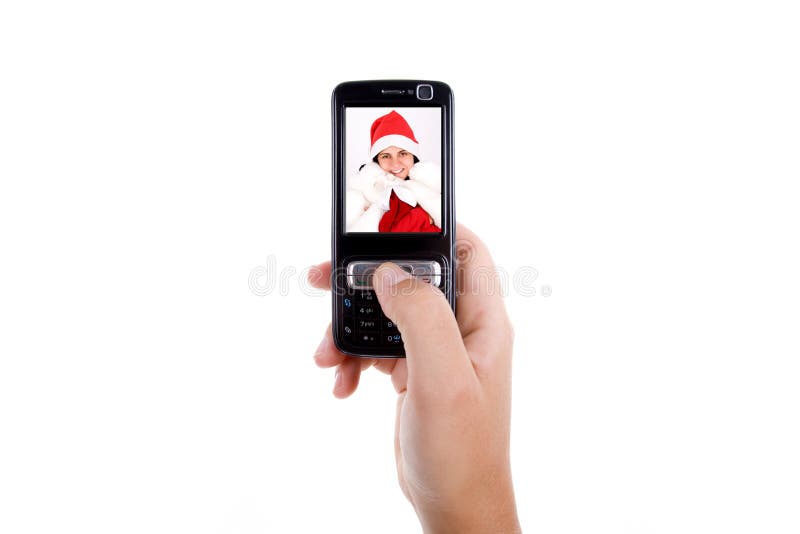 femme de téléphone portable de fixation photographie stock libre de droits femme de téléphone portable de fixation photographie stock libre de droits