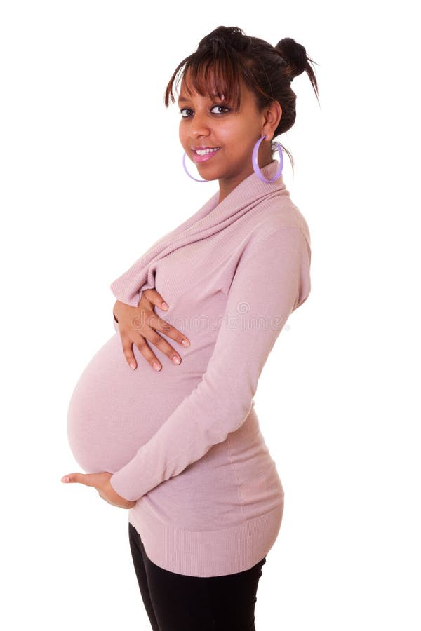 Femme enceinte d'Afro-américain photos libres de droits Femme enceinte d'Afro-américain photos libres de droits