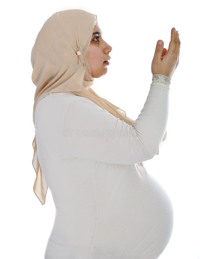 Femme Enceinte Musulmane Arabe Photo stock  Image du durée, soin 23286766