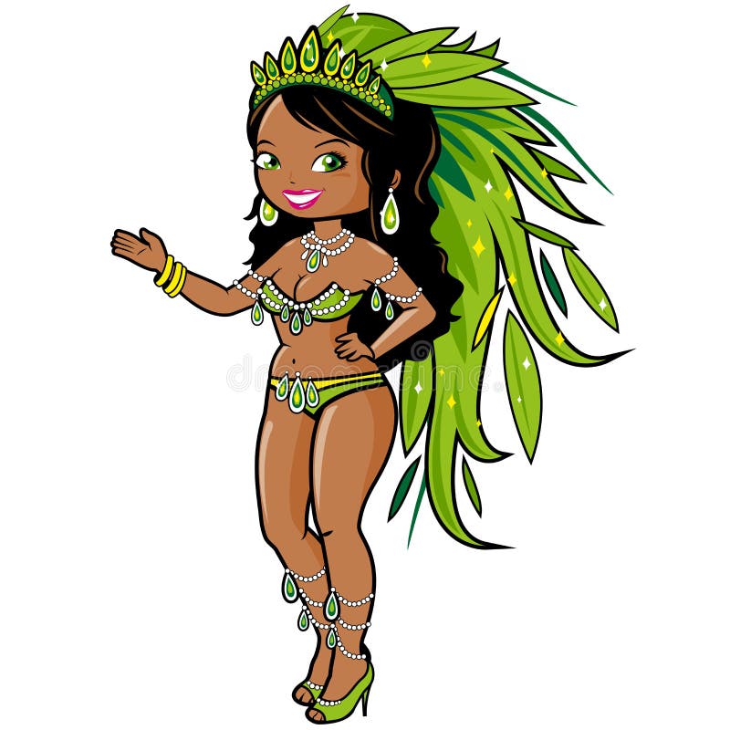 Femme exotique de danseur de carnaval illustration de vecteur Femme exotique de danseur de carnaval illustration de vecteur