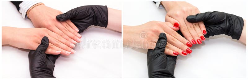femme faisant la manucure photo stock femme faisant la manucure photo stock