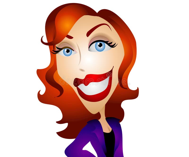 Femme heureuse de dessin animé illustration libre de droits Femme heureuse de dessin animé illustration libre de droits