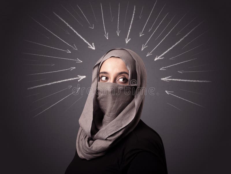  Niqab  De Port De Jeune Femme Sur Le Fond Image stock 