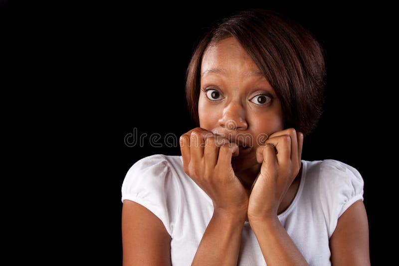 Femme nerveux photos libres de droits