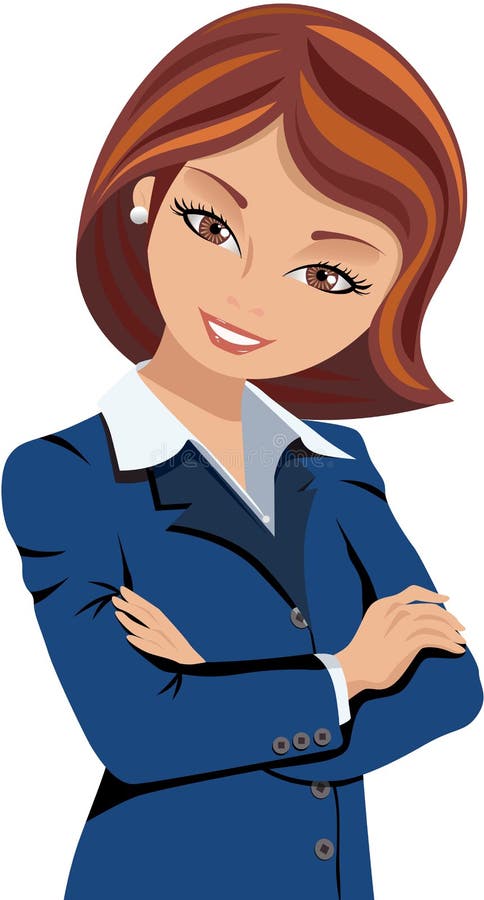 Femme persuasive d'affaires avec les bras pliés illustration stock Femme persuasive d'affaires avec les bras pliés illustration stock