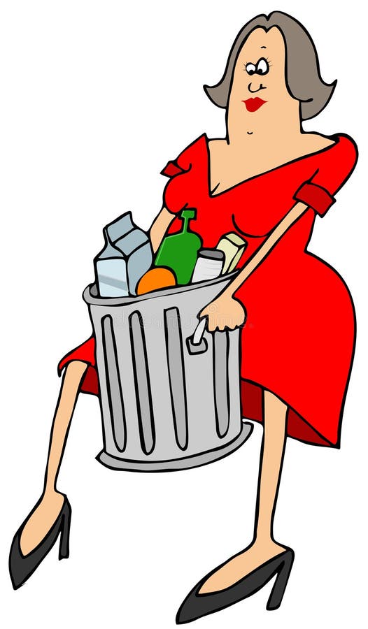 Femme sortant les déchets illustration stock Femme sortant les déchets illustration stock
