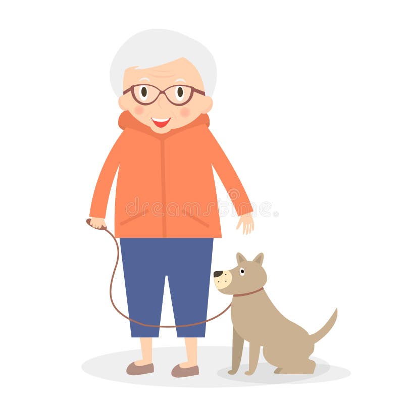 Femme supérieure mignonne avec le chien sur la promenade Grand-mère dans des vêtements de sport Illustration de vecteur illustration libre de droits Femme supérieure mignonne avec le chien sur la promenade Grand-mère dans des vêtements de sport Illustration de vecteur illustration libre de droits