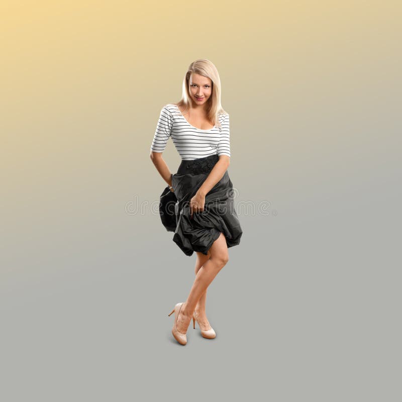 Femme sur le fond à la mode de gradient image libre de droits