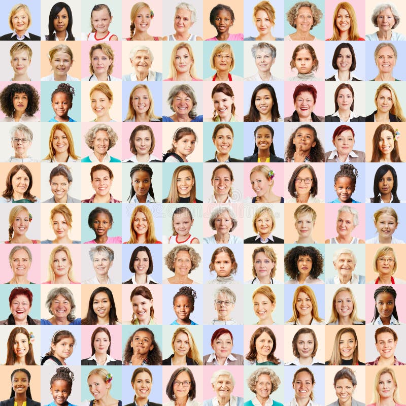 Femmes de différentes générations comme collage de portrait photos stock
