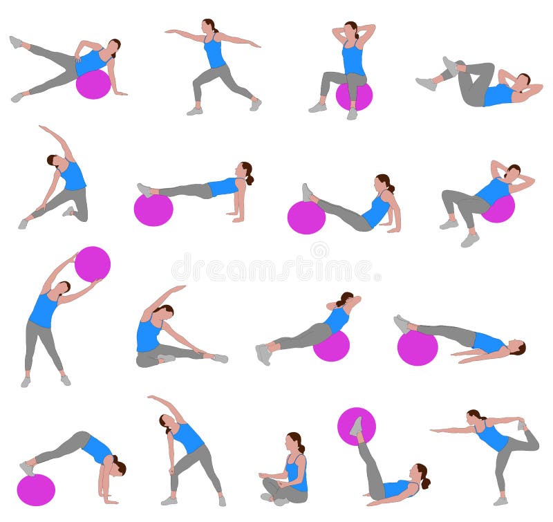 Femmes faisant des pilates illustration de vecteur