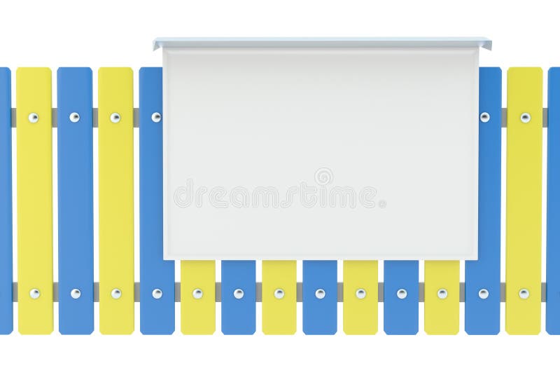 Fence with bulletin board stock illustration. Illustration of copy