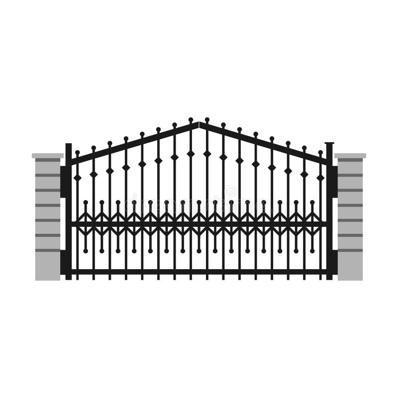 Fence Gate Vector  Vector Icon Isolated on White Background  Fence Gate. Stock Vector - Illustration of door, fence: 179837979