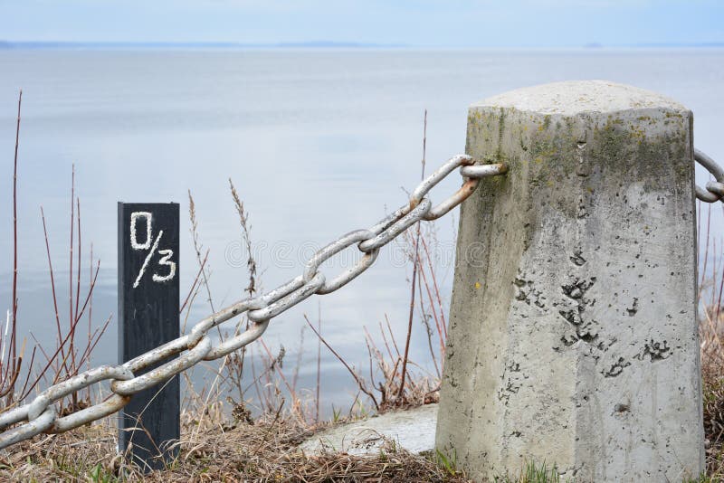 Fence lake stock image. Image of hanging, concrete, chain 69679569