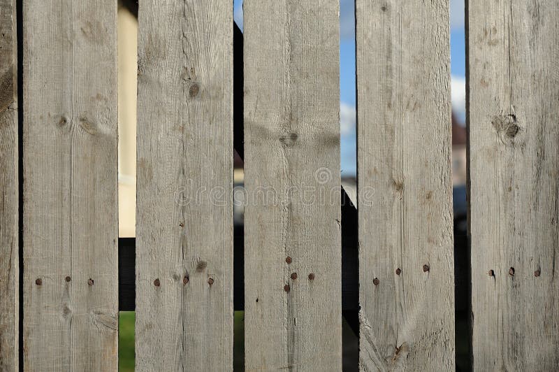 Fence from Old Boards, Rough with Nails Stock Photo Image of gray