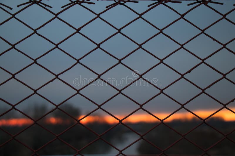 Fence from wire red paint stock photo. Image of fence 109692632