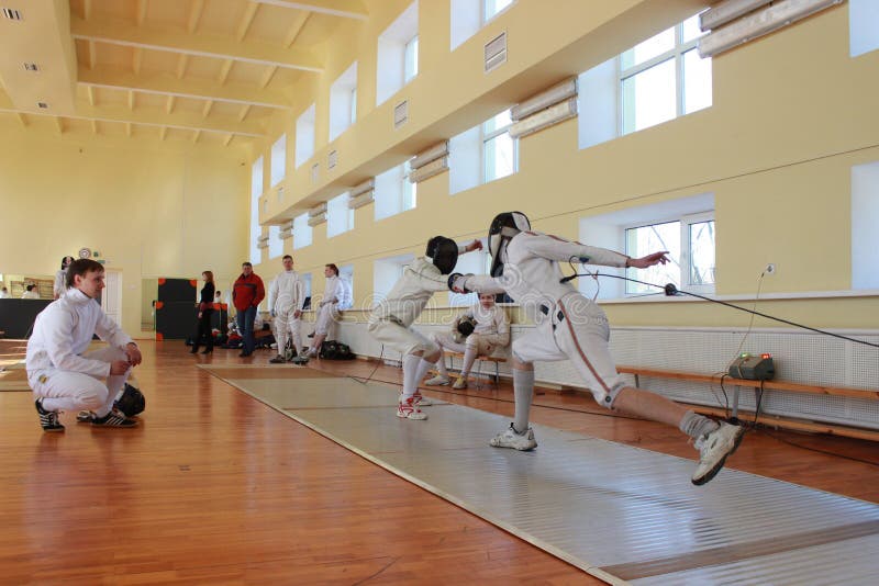 Fencing Competitions among Young Boys and Girls Editorial Photo Image