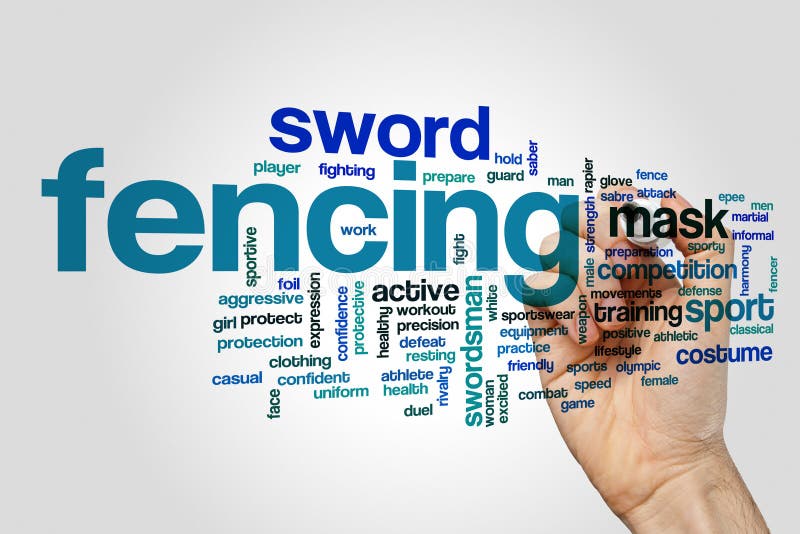 Fencing Word Cloud on Grey Background Stock Image Image of rapier