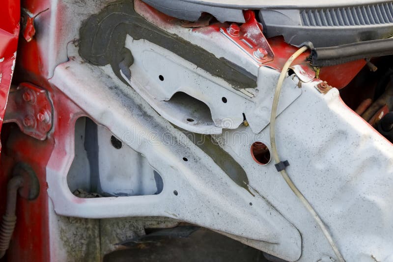 Car without a fender stock image. Image of danger, deformed 158264151