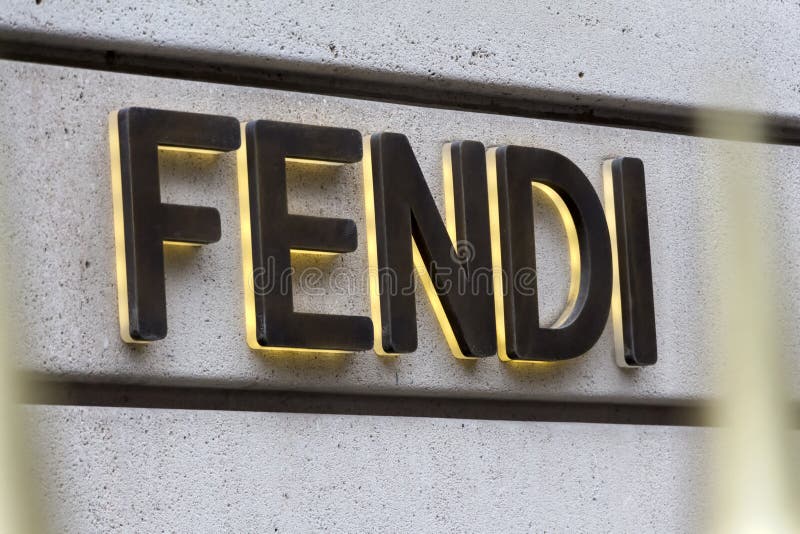 Fendi logo on Fendi`s shop editorial stock photo. Image of facade ...