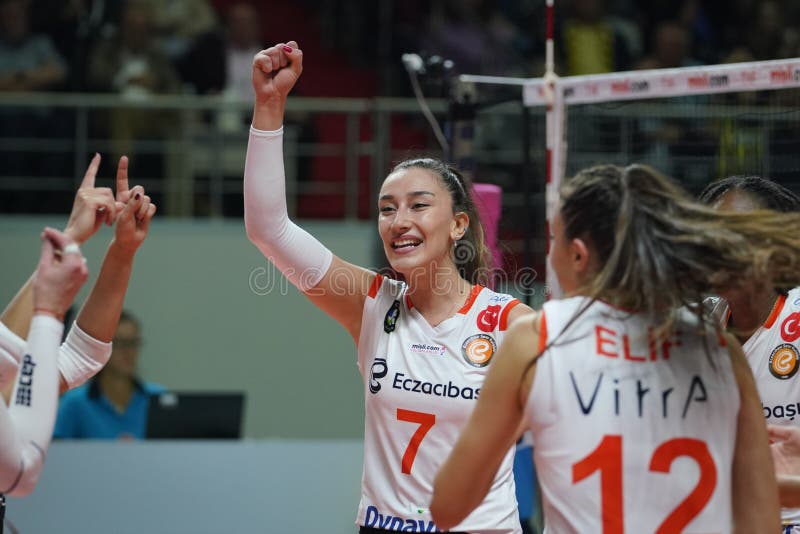 ISTANBUL, TURKIYE - NOVEMBER 02, 2022: Hande Baladin in Fenerbahce Opet vs Eczacibasi Dynavit Turkish Sultans League match in Burhan Felek Sport Hall