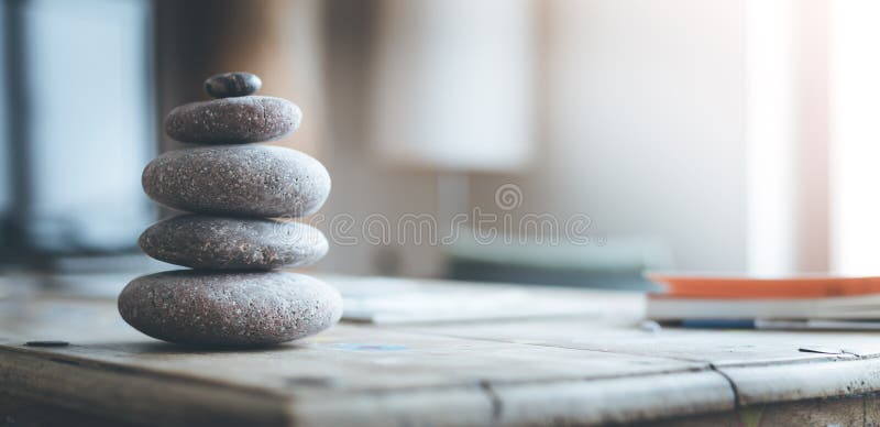 Feng Shui: Stone Cairn in the Living Room, Balance and Relaxation Stock  Photo - Image of good, light: 142124348