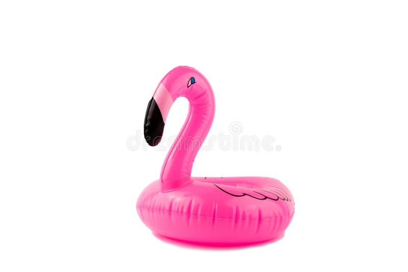 Fenicottero rosa gonfiabile gigante su un fondo bianco Partito del galleggiante dello stagno Concetto di estate fotografia stock Fenicottero rosa gonfiabile gigante su un fondo bianco Partito del galleggiante dello stagno Concetto di estate fotografia stock