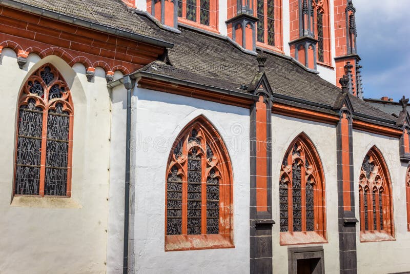 Fenster Der LiebfrauenkircheKirche In Koblenz Stockbild