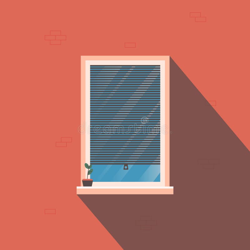 Fenster Mit Roll?den Auf Dem Hintergrund Einer