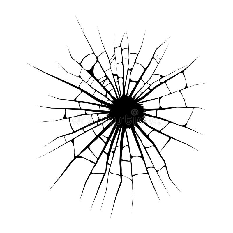 Fenêtre cassée, conception de vecteur de trou de fissures d'isolement sur le backg blanc illustration de vecteur Fenêtre cassée, conception de vecteur de trou de fissures d'isolement sur le backg blanc illustration de vecteur